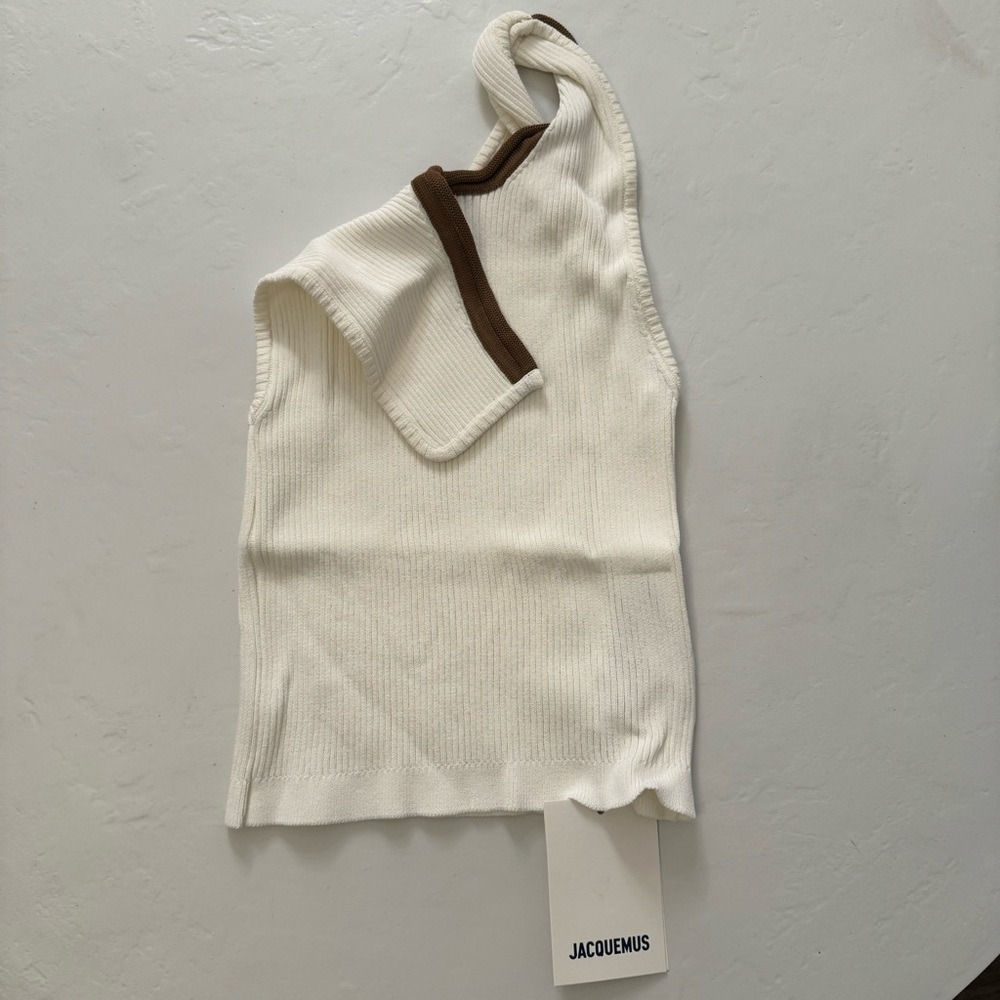 Jacquemus CREAM ‘ACENO’ ASYMMETRICAL TOP Size 38 (NWT) - Picture 6 of 7